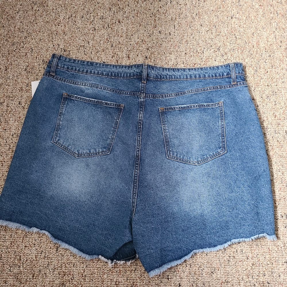 NWT Ashley Mason Dark Wash Denim Shorts Size 24W